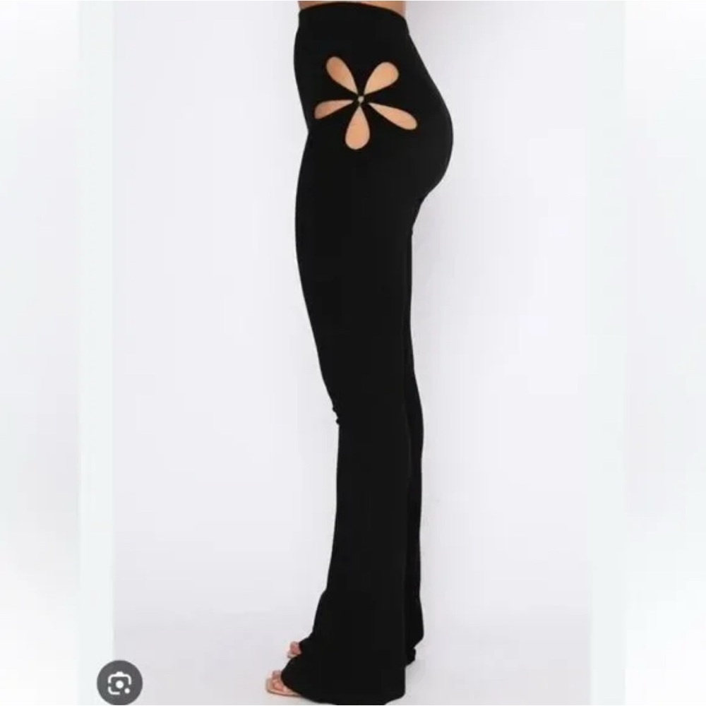 WHITE FOX cutout flare pants